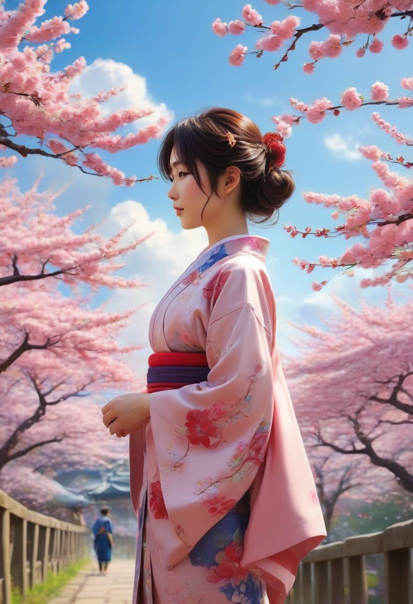 A visually striking illustration of a Japanese anime character, subtly blending playful and provocative elements, surrounded by iconic anime motifs such as cherry blossoms and stylized clouds. The background features a mix of vibrant colors with a surreal twist, representing the complexity of NSFW themes in a tasteful manner. The character should exude a sense of confidence and allure, inviting curiosity while respecting artistic boundaries. Include elements that hint at the cultural significance of anime in Japan. super-realistic. vibrant colors. whimsical background.